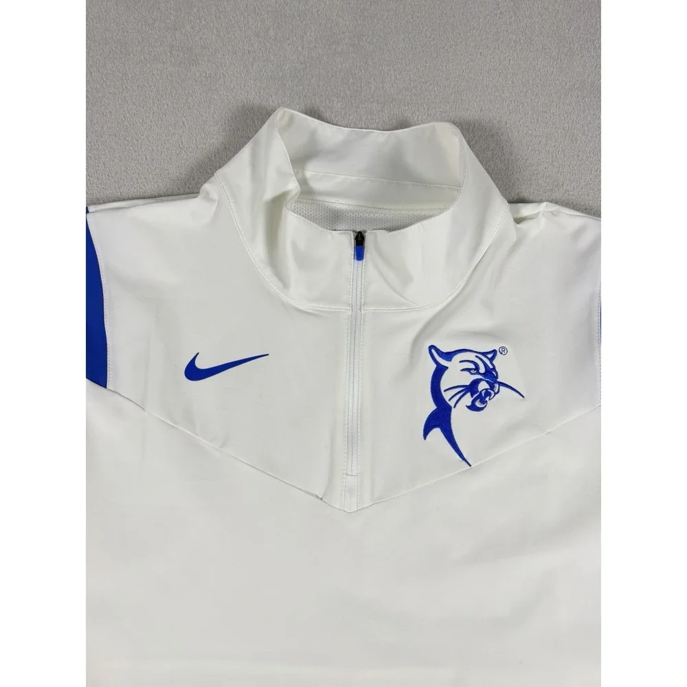 Nike Team Quarter-Zip Pullover Jacket White‎ Blue Mens XL Dri-FIT
